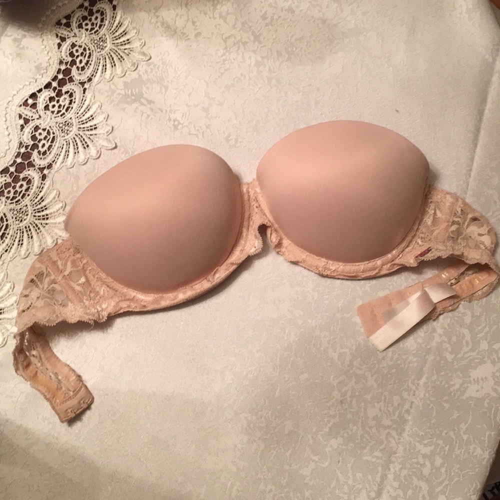 VS PINK Beige strapless date bra